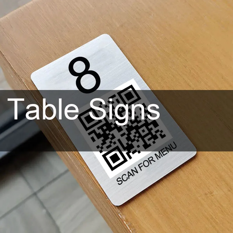 5/10Pcs Custom Stainless Steel Table Signs Desktop Scan Menu QR Code Self-adhesive Table Number Plates For Restaurant Hotel Cafe