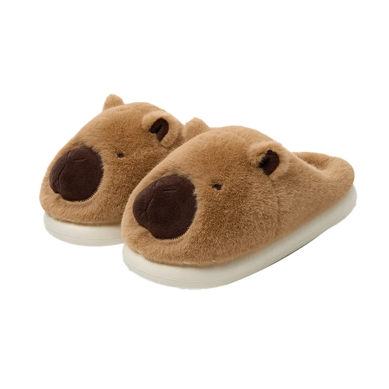 Pantofole in cotone da donna calde per interni invernali per la casa nuove simpatiche pantofole in peluche con orsetto comode pantofole pelose da