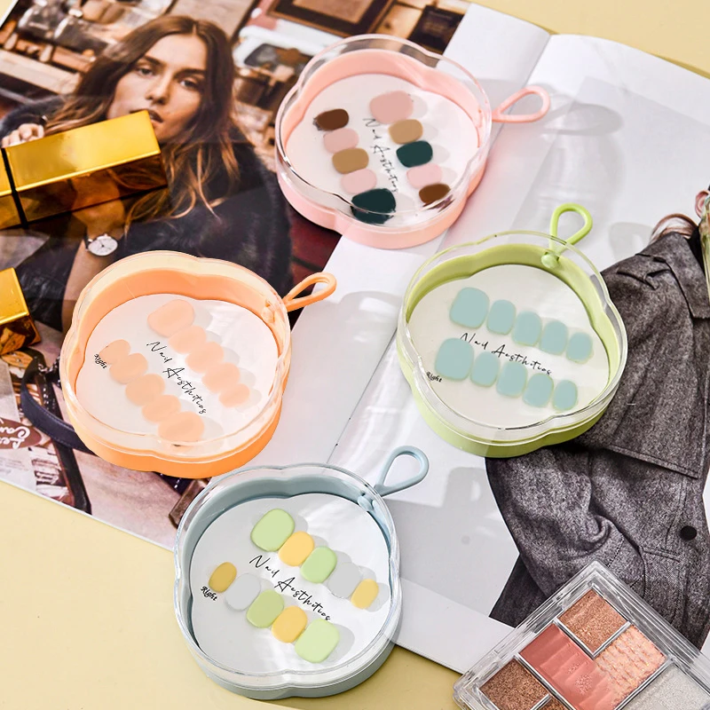 1 PCS Empty Press-On Nail Storage Plastic Four-leaf Clover Shape Boxes With Lanyard Clear Nail Packaging Case Storage Tool