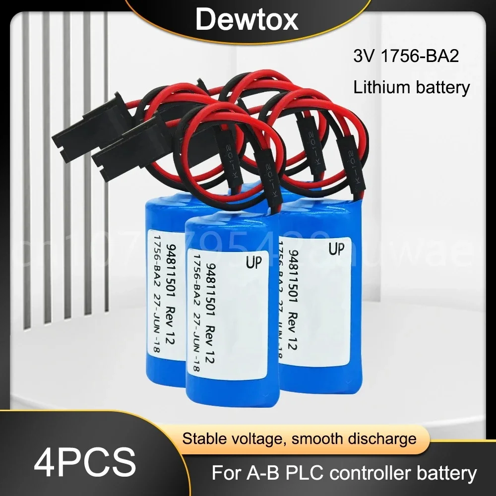 4PCS Original BR2/3A-AB 1756-BA2 1756BA2 3V CNC PLC Controller Industrial Lithium Battery Pack for Allen Bradley Battery