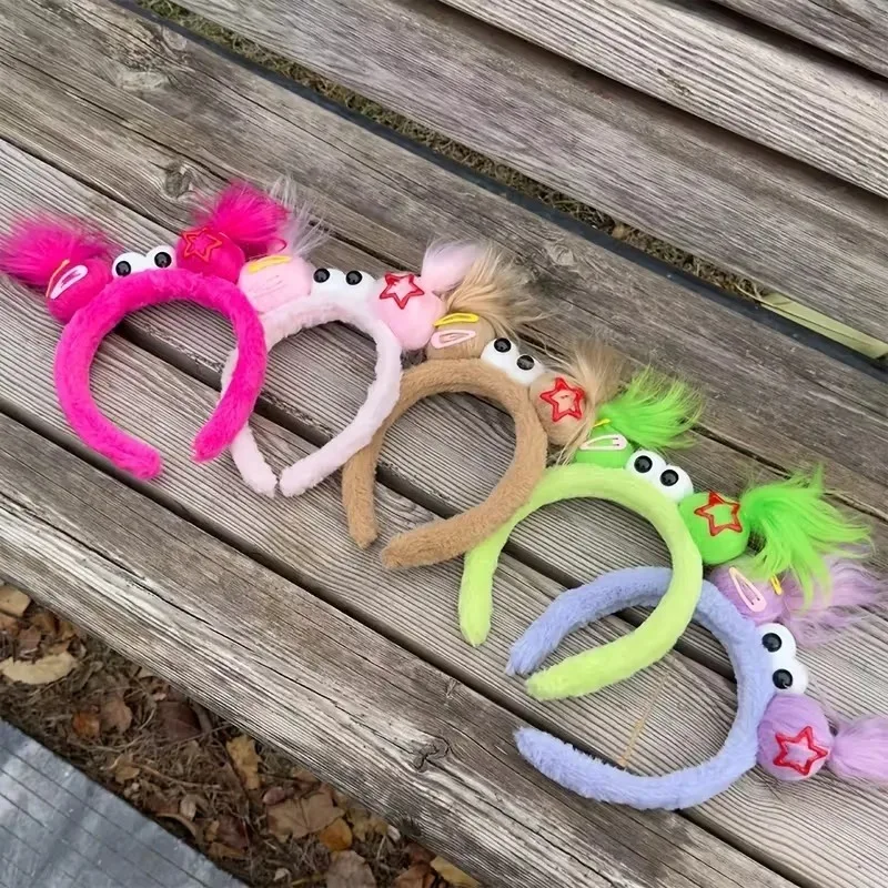 مضحك مهرج دمية هيرباند الإبداعية أفخم الفتيات مشبك شعر لحفلة عيد ميلاد كرنفال لينة شخصية كرتونية إكسسوارات الشعر