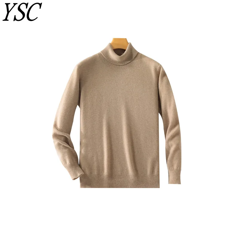 

2024 Classic Men Knitted 100% Wool pullover sweater High Flip up collar thick style Soft warmth Anti-pilling Woolen base sweater