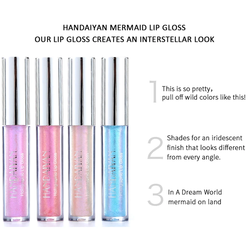 Makeup HANDAIYAN Long Lasting Moisturizing Hime Color Dazzling Pearl Light Polarized Lip Gloss Lip Glaze