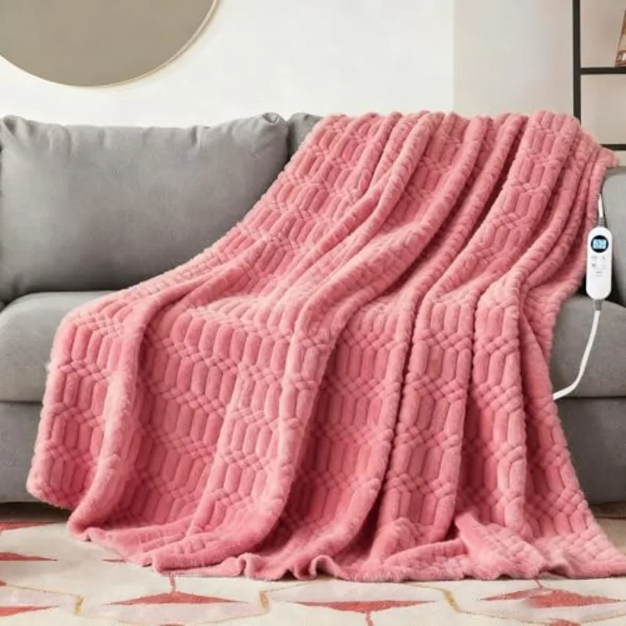 

Heated Blanket Flannel Throw Blanket 50"*60" Electric Heating Blanket with ETL and FCC and 12 Heating Levels and Auto Shut Off