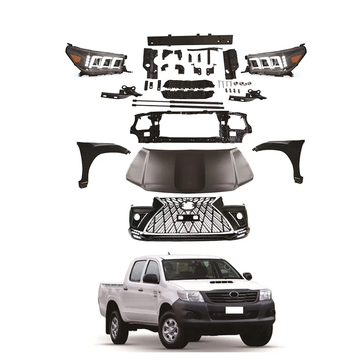 

DaMeiЗаводская распродажа, комплект для подтяжки лица, бампер, капот, решетка, крыло, светодиодные фары, комплекты кузова для Hilux 2005-2016, обновление в стиле Lexus