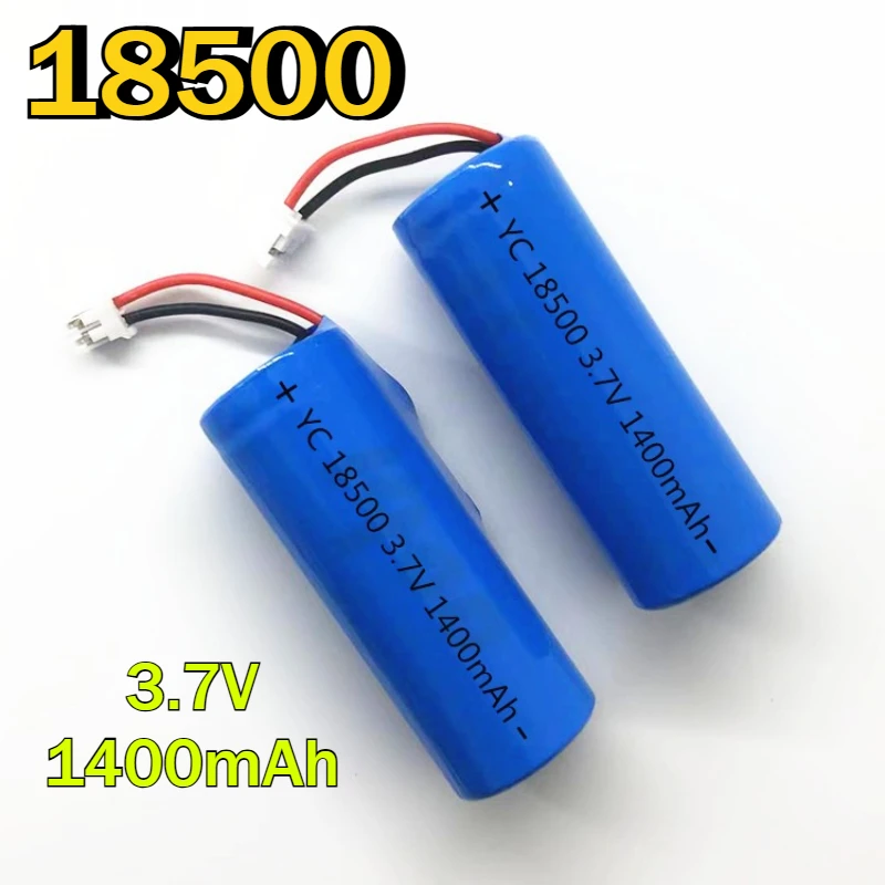 3.7V 18500 Rechargeable Lithium Battery 1400mAh  with Connector Wires for Flashlight Electric Toothbrush Wireless Mouse