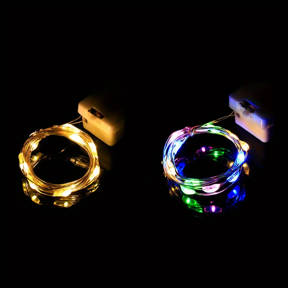 15pcs LED Fairy Light, 3 Lighting Modes, Silvery Wire Fairy Lights, Button Battery Powered, String Lights for DIY Decoration