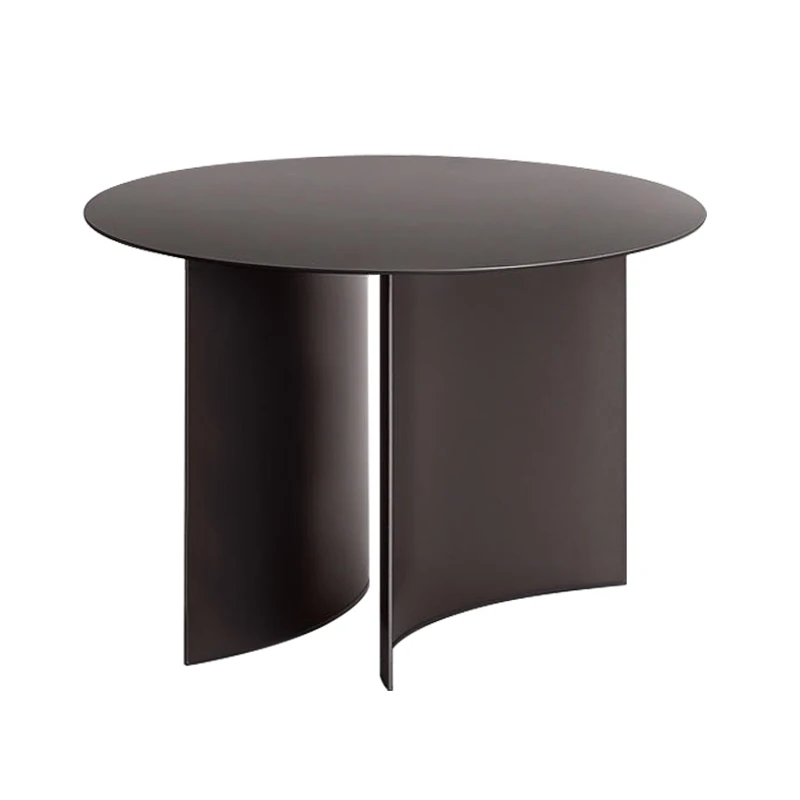 italian modern industrial iron metal side table round antique brass coffee table set for living room