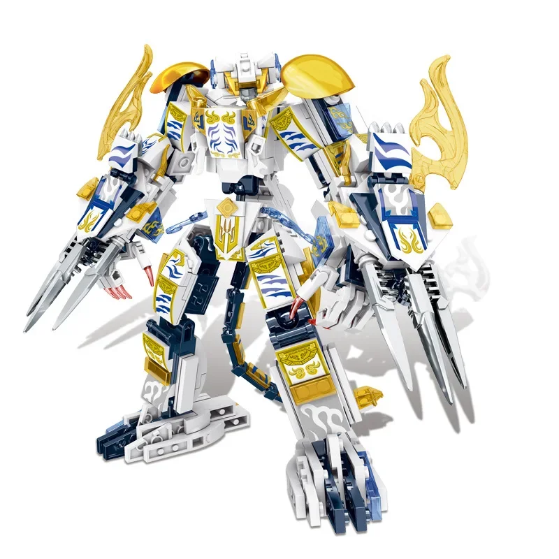 Shanhai Jing Four Divine Beasts Model Robot Building Blocks Boy Creative Assembly Toys Children's Festival Gifts Collection