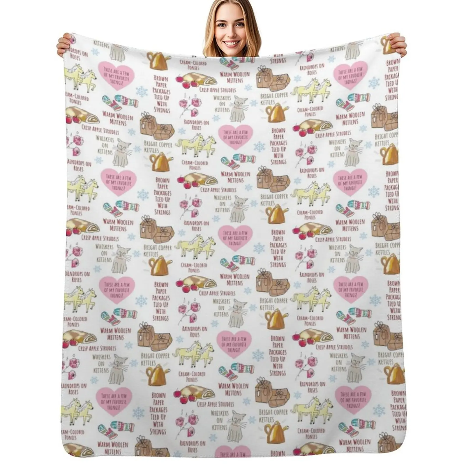 Mis cosas favoritas lindo sonido de la música patrón manta franela suelta tela de franela manta de halloween