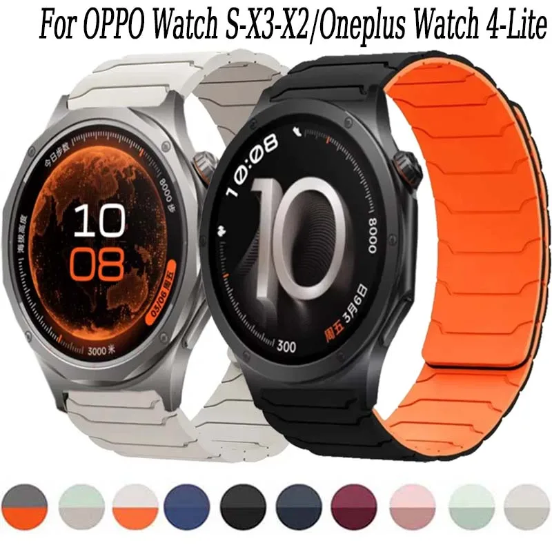 20/22mm magnetisches Silikonarmband für OPPO Watch S X3 X2, atmungsaktives Armband für Oneplus Watch 4-Lite-3 Realme Watch 5-S Gürtel