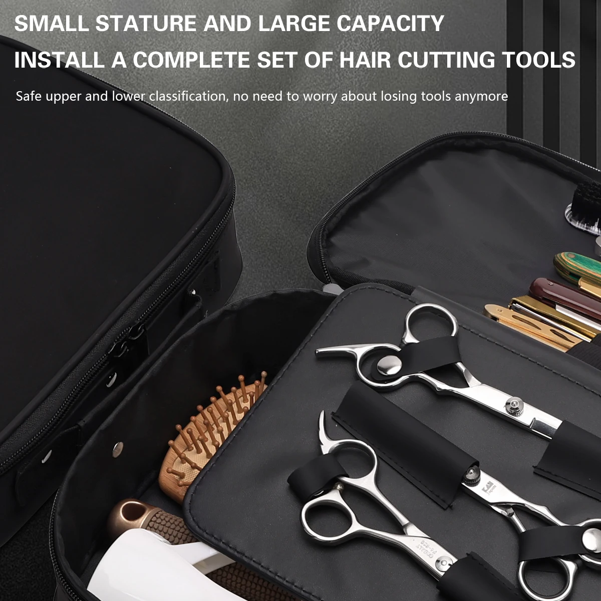 Portable Barber Tool Bag for Hairdressing Salon Storage Pouch with Compartments for Scissors Comb Brush Razor Ideal for Barber