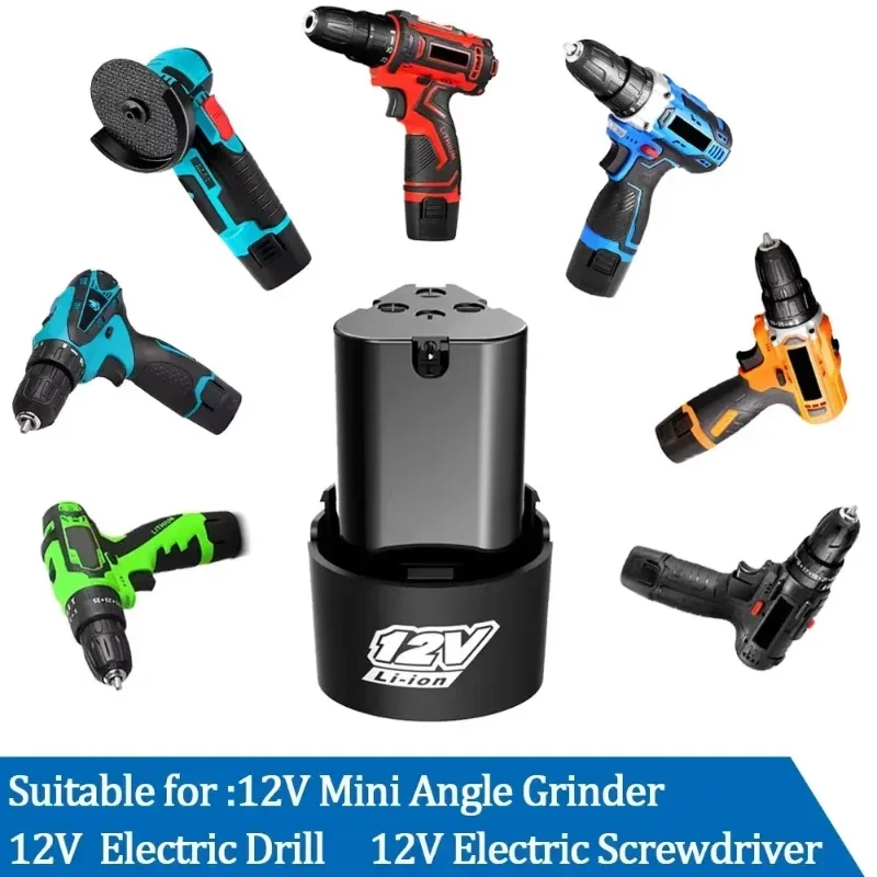 جديد عالمي 12 فولت قدرة عالية بطارية ليثيوم أيون قابلة للشحن لمفك البراغي الكهربائي الحفر الكهربائية أداة طاحونة زاوية صغيرة