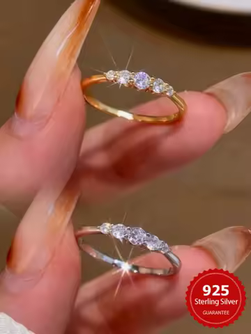 925 Sterling Silver Full Zircon Simplicity Fashion Gorgeous Ring For Women Engagement Wedding Luxury High Quality Fine Jewelry