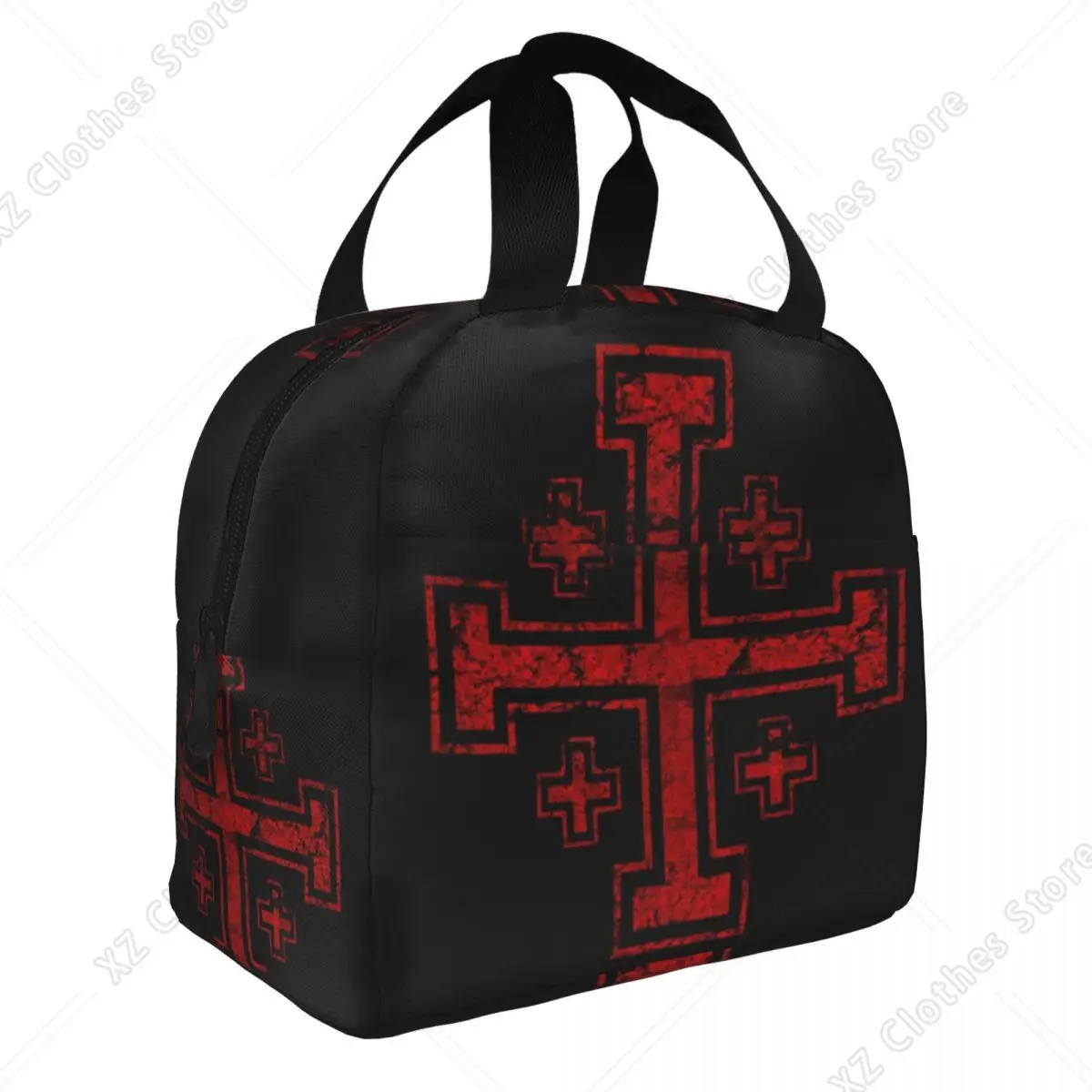 Templar Knight Jerusalem Cross Seal Medieval Warrior Symbol Insulated Lunch Bag Thermal Cooler Bento Box