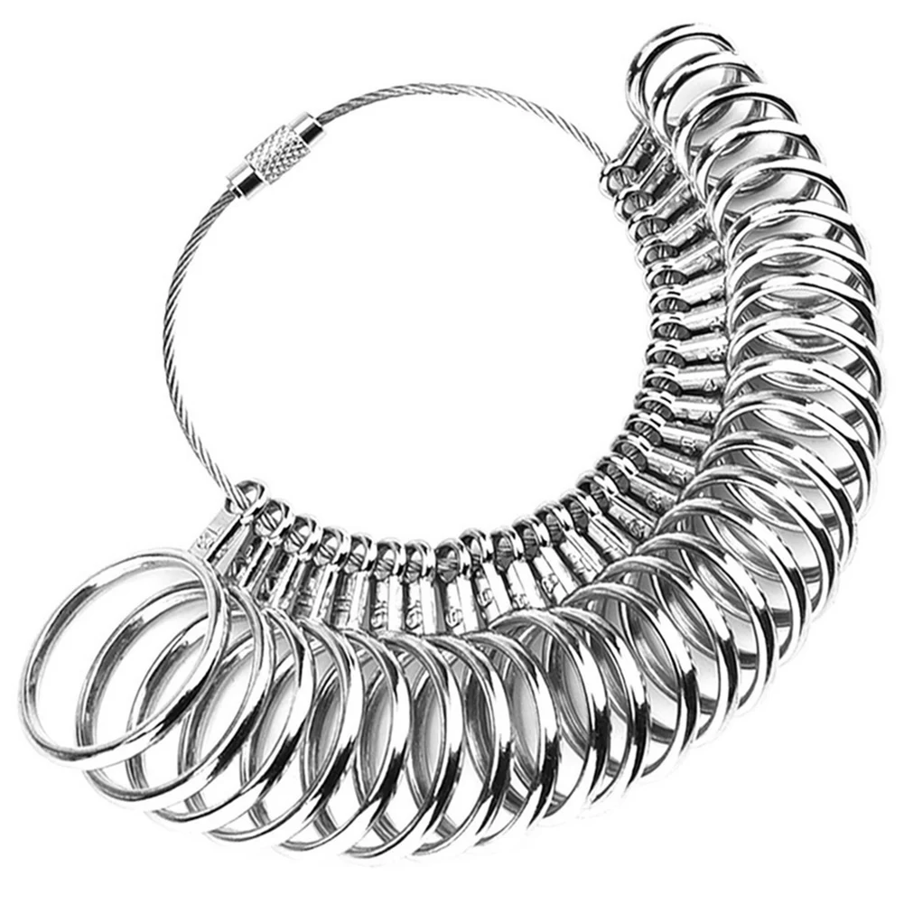 ABQR Stainless Steel S Finger Sizer Measuring Ring Tool, Size 0-13 with Half Size