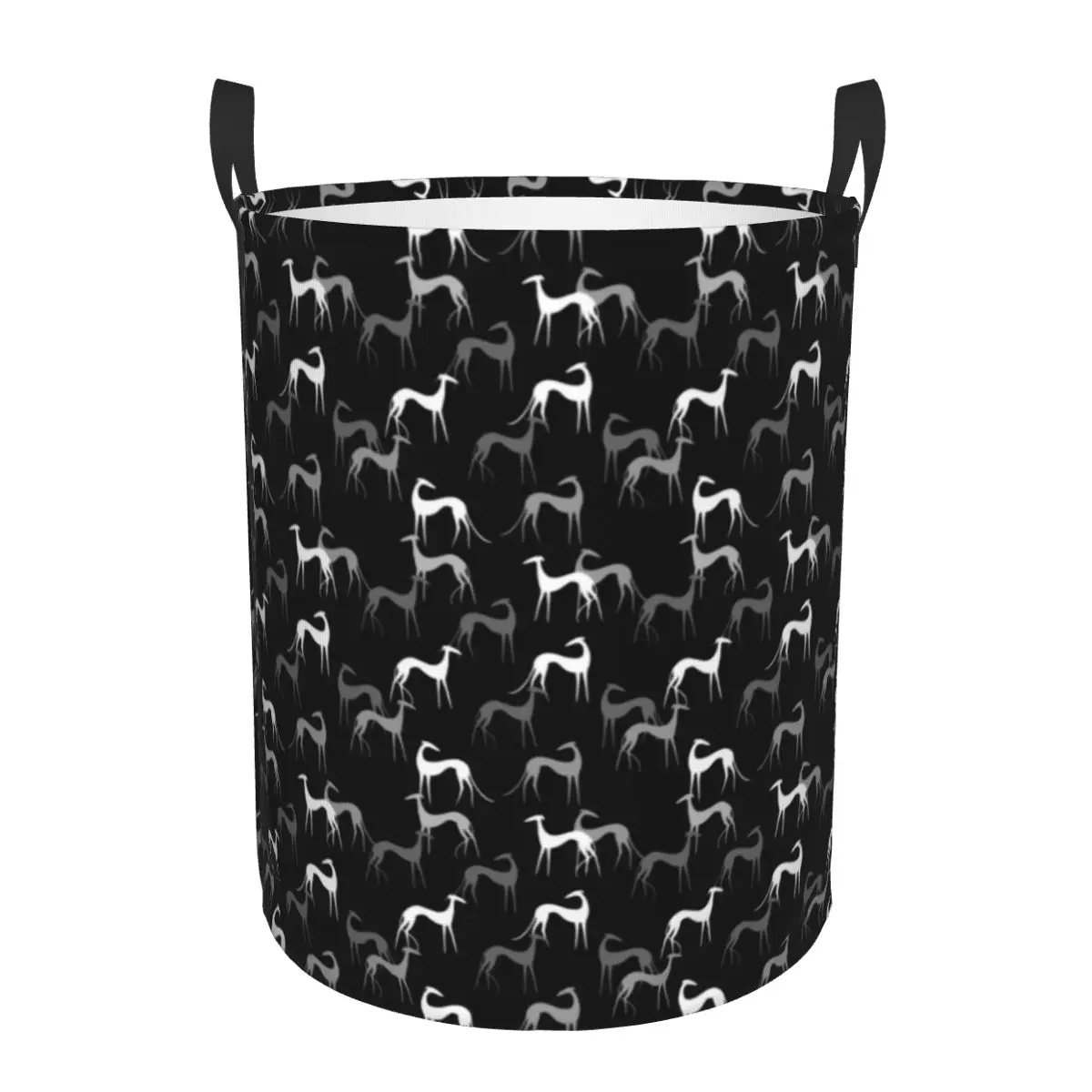 Customized Cute Sighthounds Laundry Basket Collapsible Greyhound Whippet Dog Clothing Hamper Toys Organizer Storage Bins