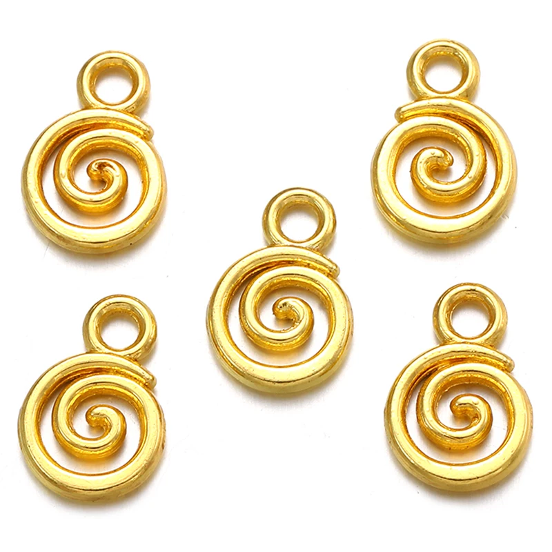 40 pz 6 Colori Swirl Charms Pendenti In Lega di Metallo Per Accessori Gioielli Fatti A Mano FAI DA TE Che Fanno 8*11mm B206