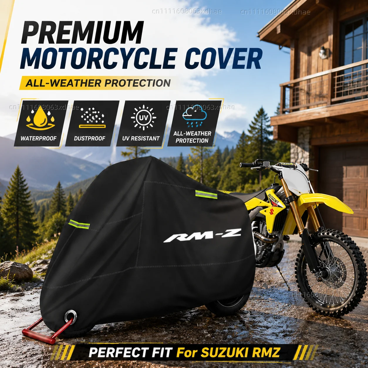 

Premium Motorcycle Cover All Weather Dust Rain UV Protection 190T Oxford Cloth For For SUZUKI RMZ250 RMZ450 DRZ400SM RMZ 250 450