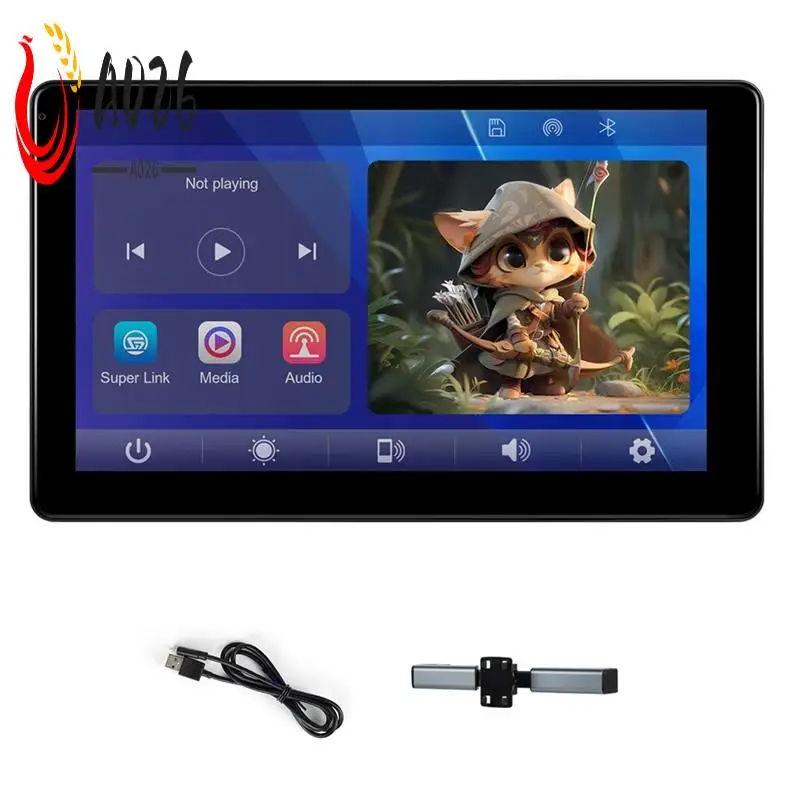 

A026-9 Inch Multi-Functional Car TV Headrest Monitor For Back Seat, IPS Touch Screen Video Player With Carplay Android Auto