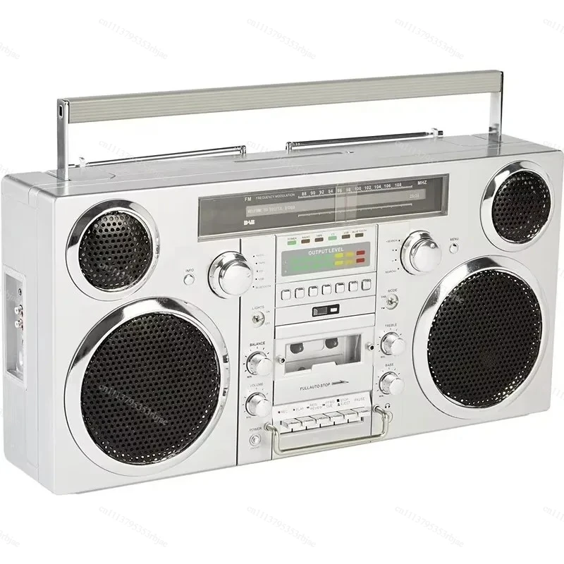 GPO Brooklyn Retro Boombox | Cassette Player, CD Player, Bluetooth Speaker, FM Radio, Portable Stereo System