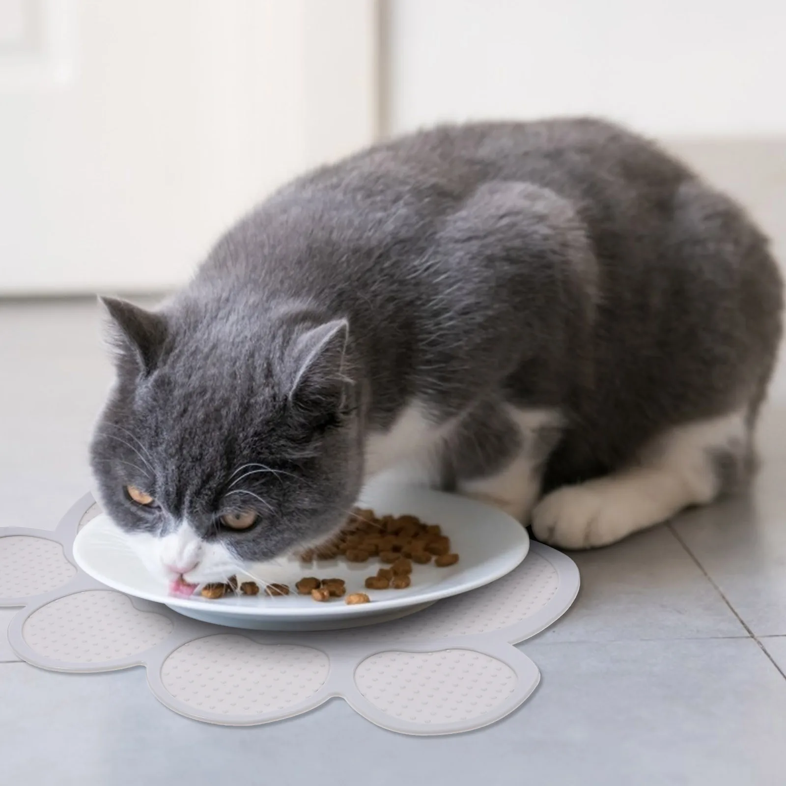 

Reusable Silica Feeding Mat Thick Placemat for Dog Cat Food Bowl Water Resistant Non Slip Durable Home Style Insulated