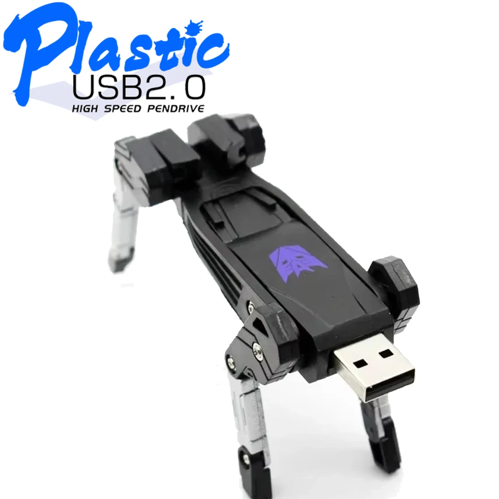 JASTER Toy Style USB Flash Drive 128GB Plastic Pen Drive 64GB Cartoon USB Stick 32GB Transformation Robot U Disk 8GB Waterproof