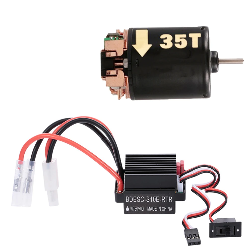 RC Car 540 Brushed Motor 20T 27T 35T 45T 55T with 60A ESC Speed Controller for 1:10 RC Crawler Axial SCX10 TRX4 D90 Tamiya CC01