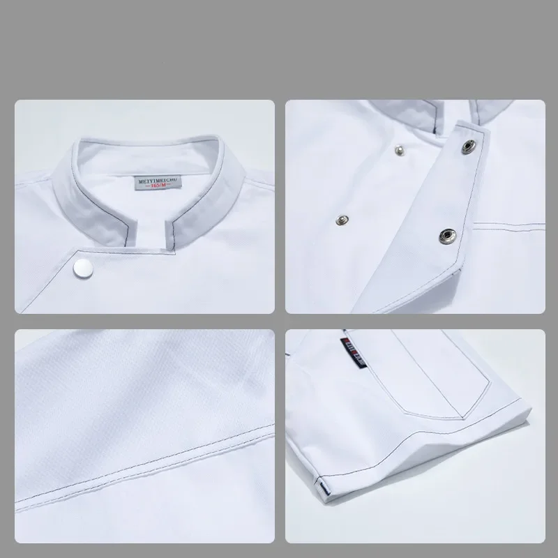 Man Chef Kitchen Jacket Restaurant Cooking Suit Pizza Short Sleeve Work Clothing Catering Equipment kitchen outfit Chef Shirts