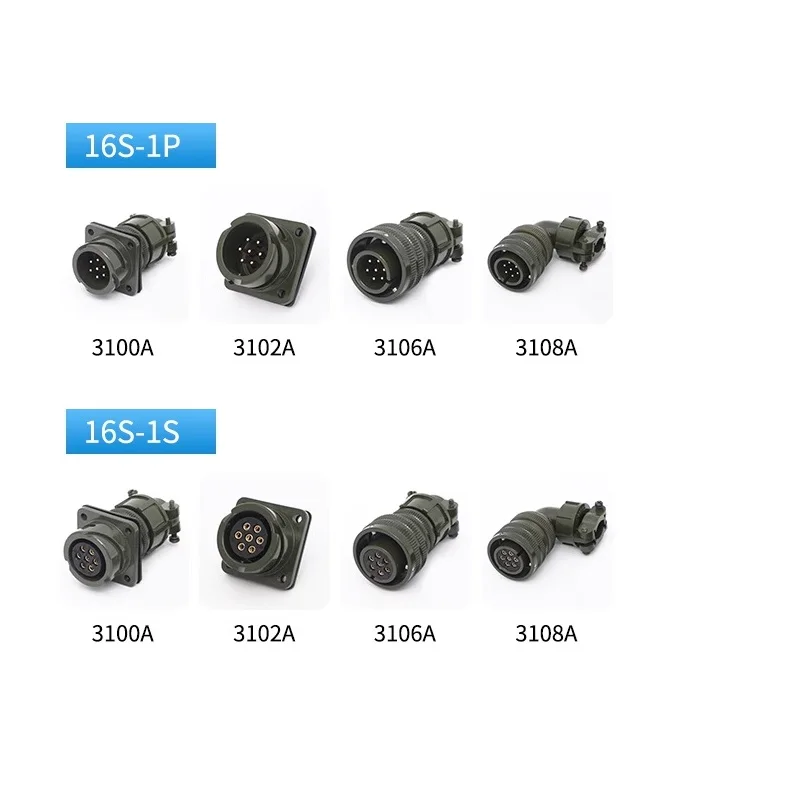 

3100A 3102A 3106A 3108A 16S-1P 16S-1S VG95234 16S 16-1P 16-1S Series Snap Servo Motor Aviation Plug Socket Waterproof 7 Core Pin