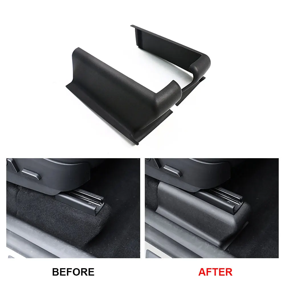 For Tesla Model Y Car Under Seat Slide Rail Pad Cover Anti Kick Seat Corner Side Track Pad Protector Interior Accessories
