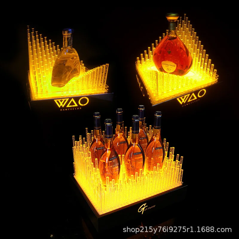 

Bar KTV luminous crystal column, a must for party banquets, tall foreign wine, wine props, wine racks