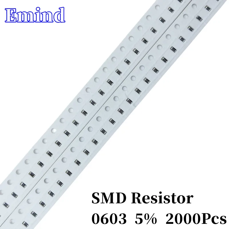 

2000Pcs 0603 5% Smd Resistor 0R 1 1.5 2 6.2 7.5 8.2 4.7 5.1 6.8 8.2Ohm 10K 20K 30K 33K 36K 43K 47K 51K 62K 68K 75K 82K 560K 1M