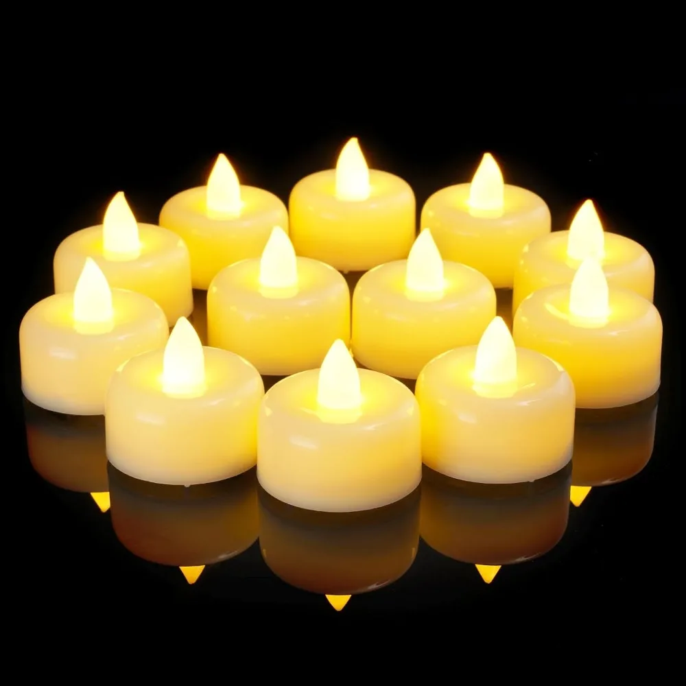 Flameless LED Tea Lights Candles Battery Operated Electric Fake Tealights with Timer and Remote Control Long Lasting Flickering Warm White Glow Waterproof Safe Realistic Decorative Candles for Home Decor Wedding