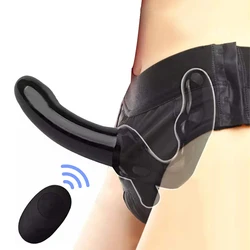 Strapless Strap-on Vibrating Dildo for Couples Strapon Double Head Wireless Remote G-spot Vibrator Sex Toys for Women