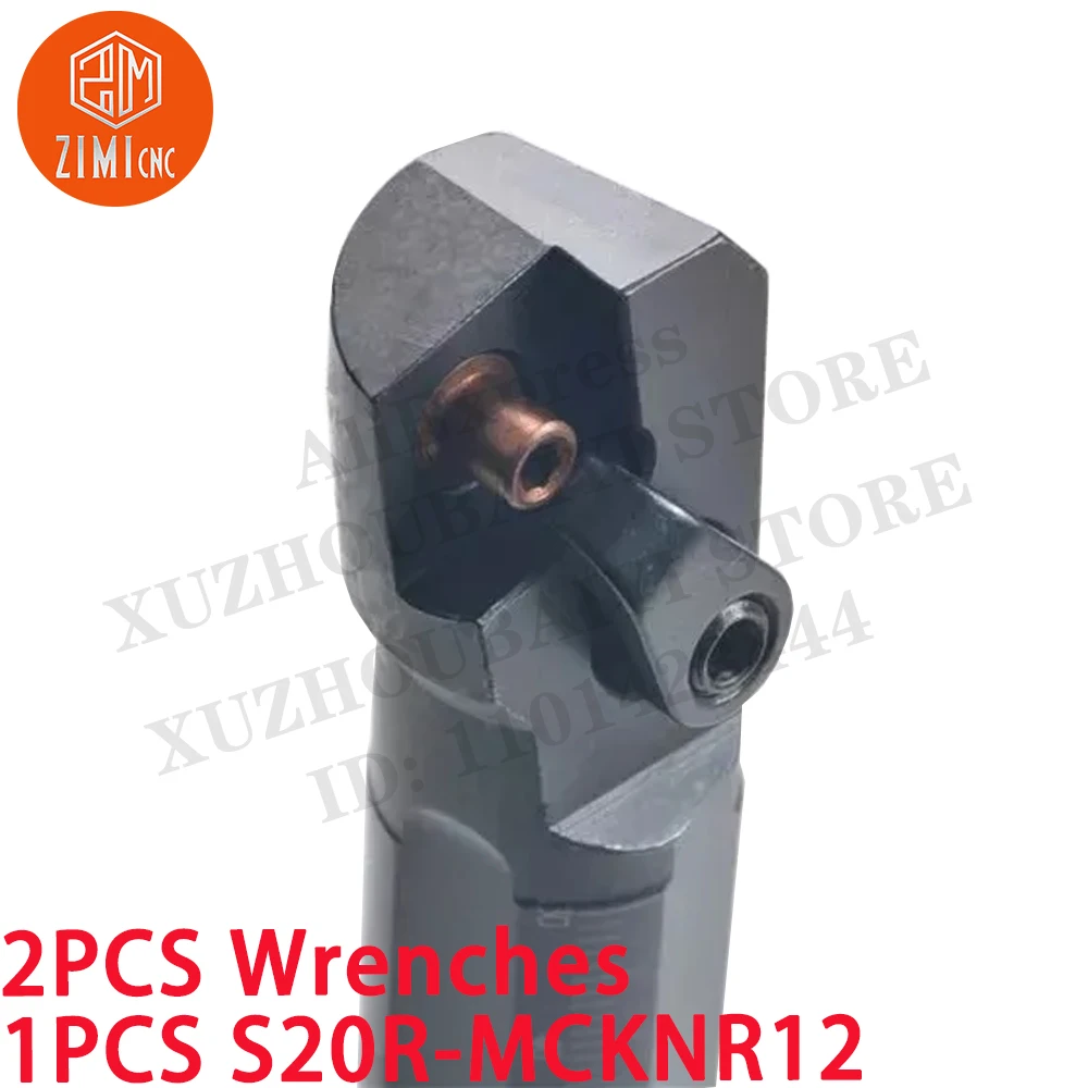 1PCS S20R-MCKNR12 haste de barra de mandrilar indexável circular mão direita ferramentas de torno de 75 graus inserções de carboneto ferramenta de corte mecânico CNC