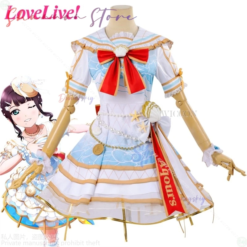 ¡Cosplay de Kurosawa Dia LoveLive! ¡¡Sol!! Disfraz De Anime concha marina Lolita Kawaii pastel vestido ídolo arco Halloween Disfraz De Mujer