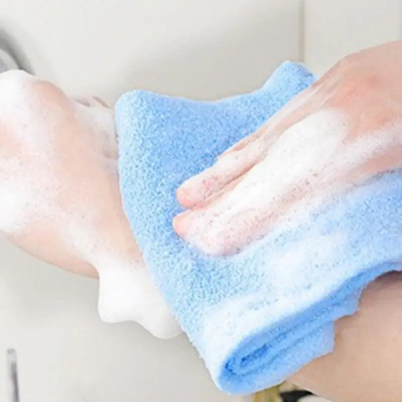 Shower Body Scrubber Body Wash Towel Bath Washcloth Soft Beauty Washcloth Sponge Long Body Scrub Towel With Handle For Women Men