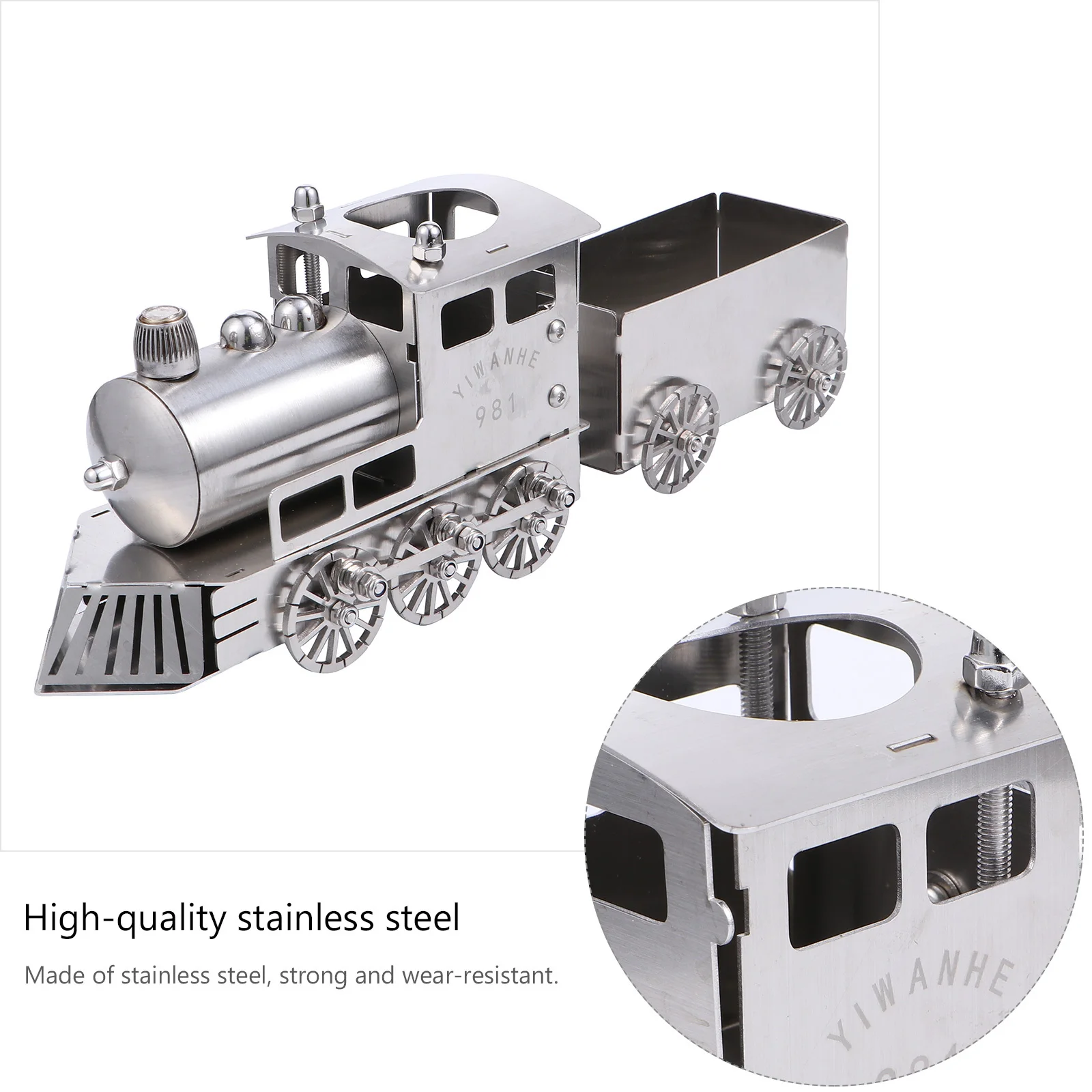 1Set Stoomlocomotief Standbeeld Desktop Trein Ornament Retro Huishoudelijke Decor Display Collectie Trein Decoratief Bureauaccessoire