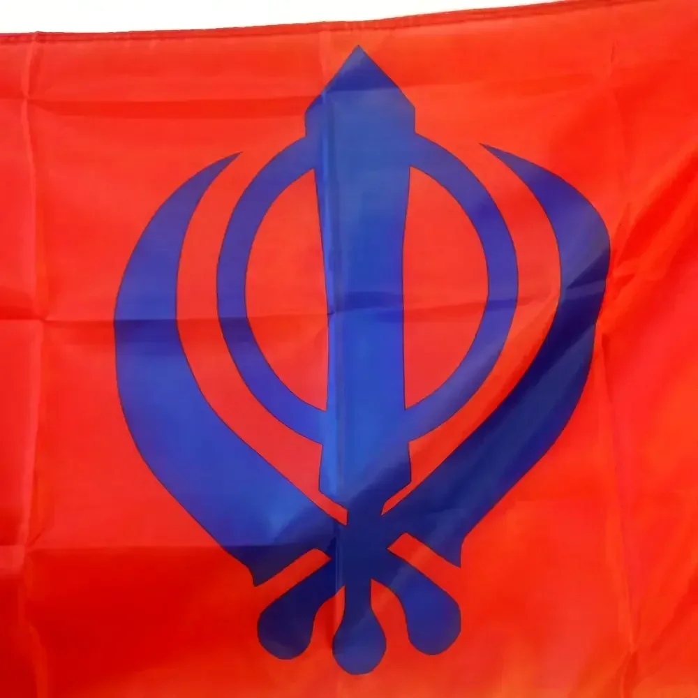 Sikh Flag Indian Sikhism Religion Banner Outdoor Decor 90x150CM Polyester