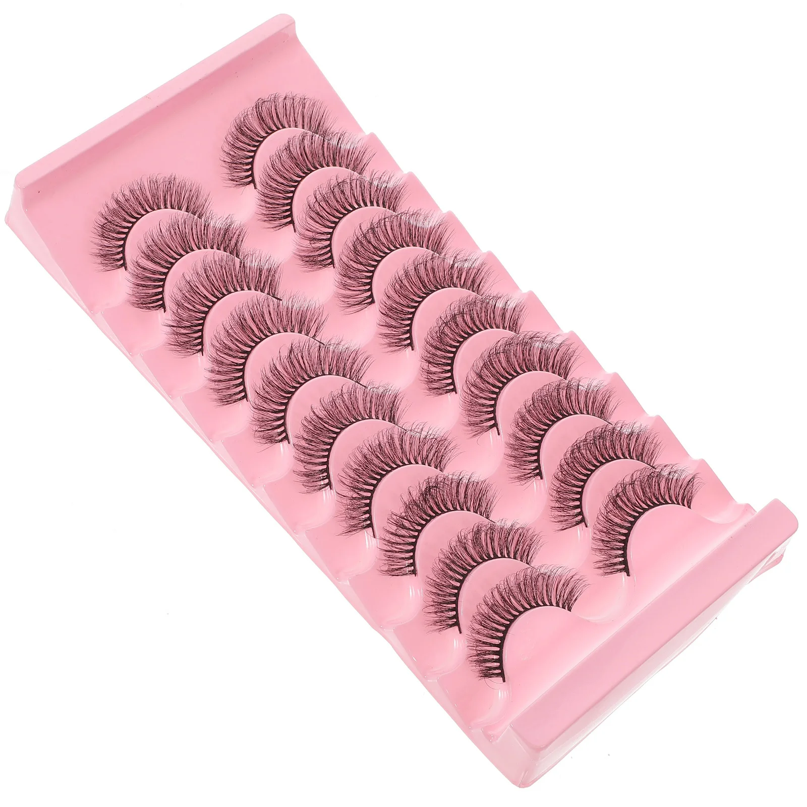 10Pairs Professional Fake Lashes Pack Natural Eyelashes Makeup Tools Curved Eyelid Dating Night Vacation Balls