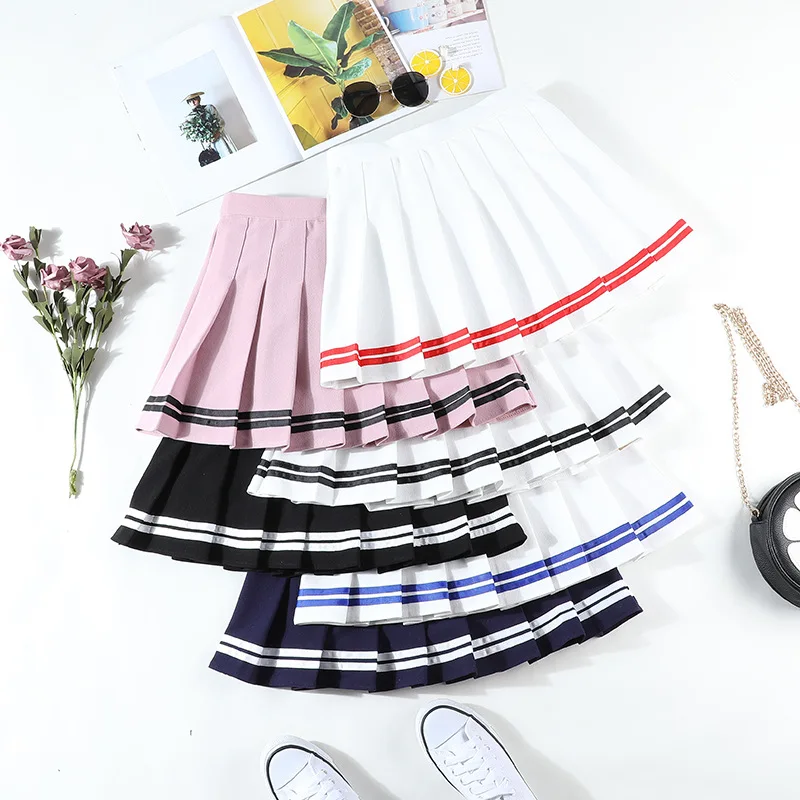 

High-Waisted Skirt Elastic Pink Fairy Grunge Black Mini Pleated Skirt Woman Fashion Summer Clothes School Girl Uniform