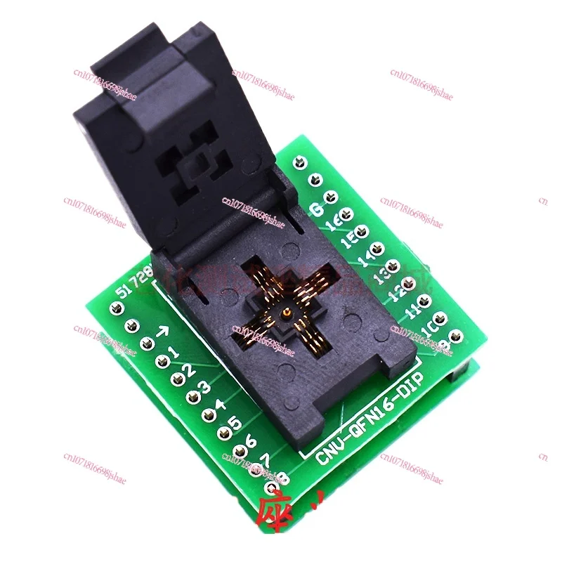 Aging Test Base QFN4X4-16L (0.65) Clamshell Test Base Gold-plated QFN16 Chip Burning Base