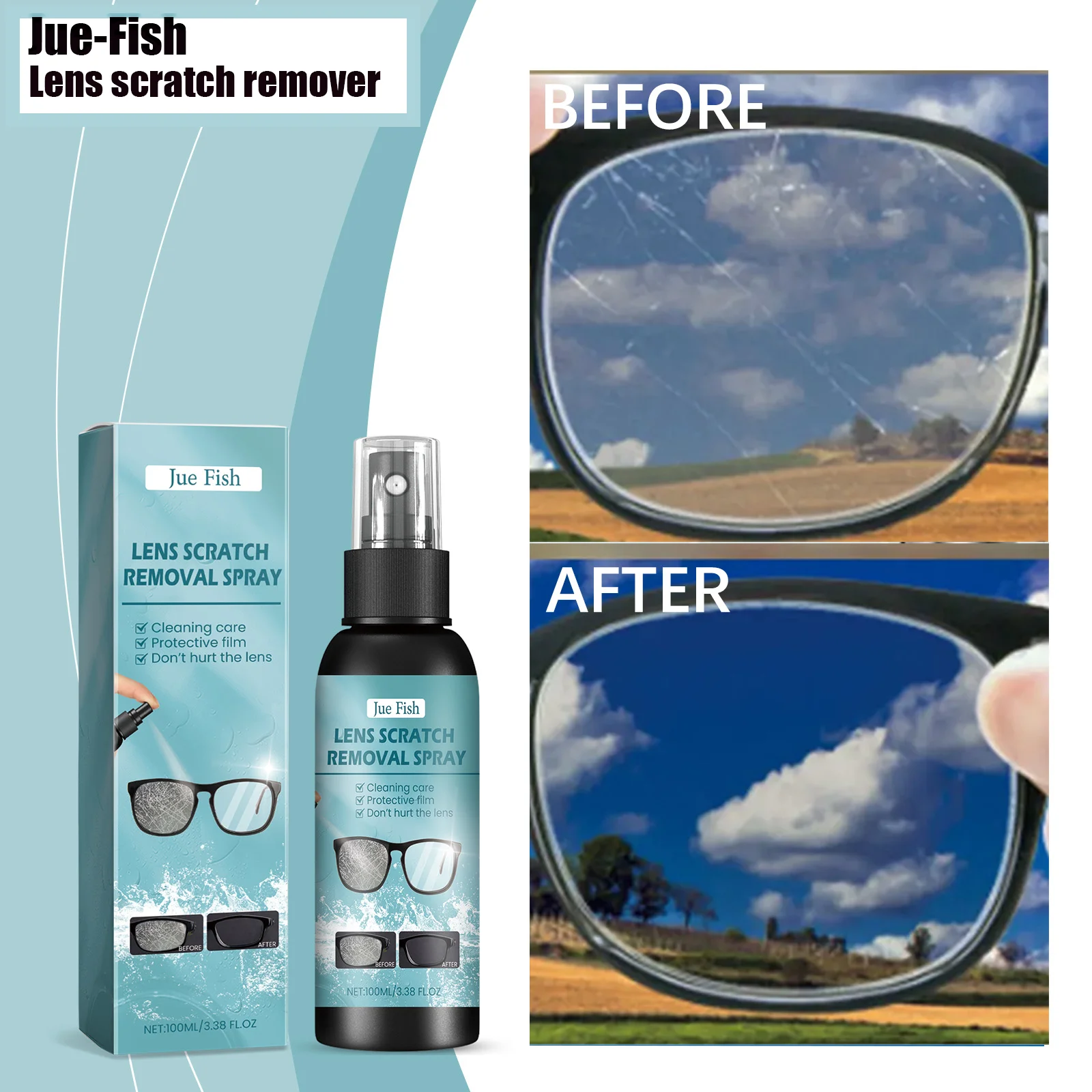 

Portable Eyeglass Cleaner Liquid - Anti Fog Lens Scratch Removal Spray Glass Screen Protect Film Maintenance for Glasses ﻿