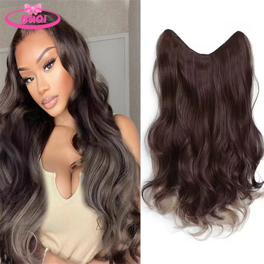 

BUQI Synthetic Long Curly Hair Gradient Hairpiece With Increased Hair Volume And Fluffy Hair Extensions Wavy Hair For Women