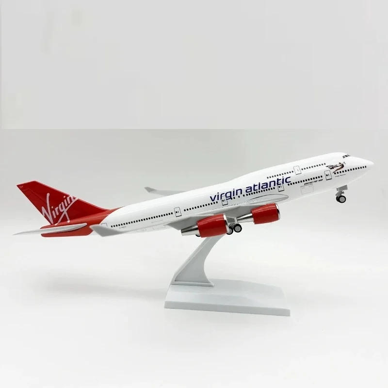 

Сувенирное шоу, подарочное украшение, 30 см B747 Virgin Atlantic Airlines, масштаб 1:250 747, модель игрушечного самолета с базой, полимерный самолет для