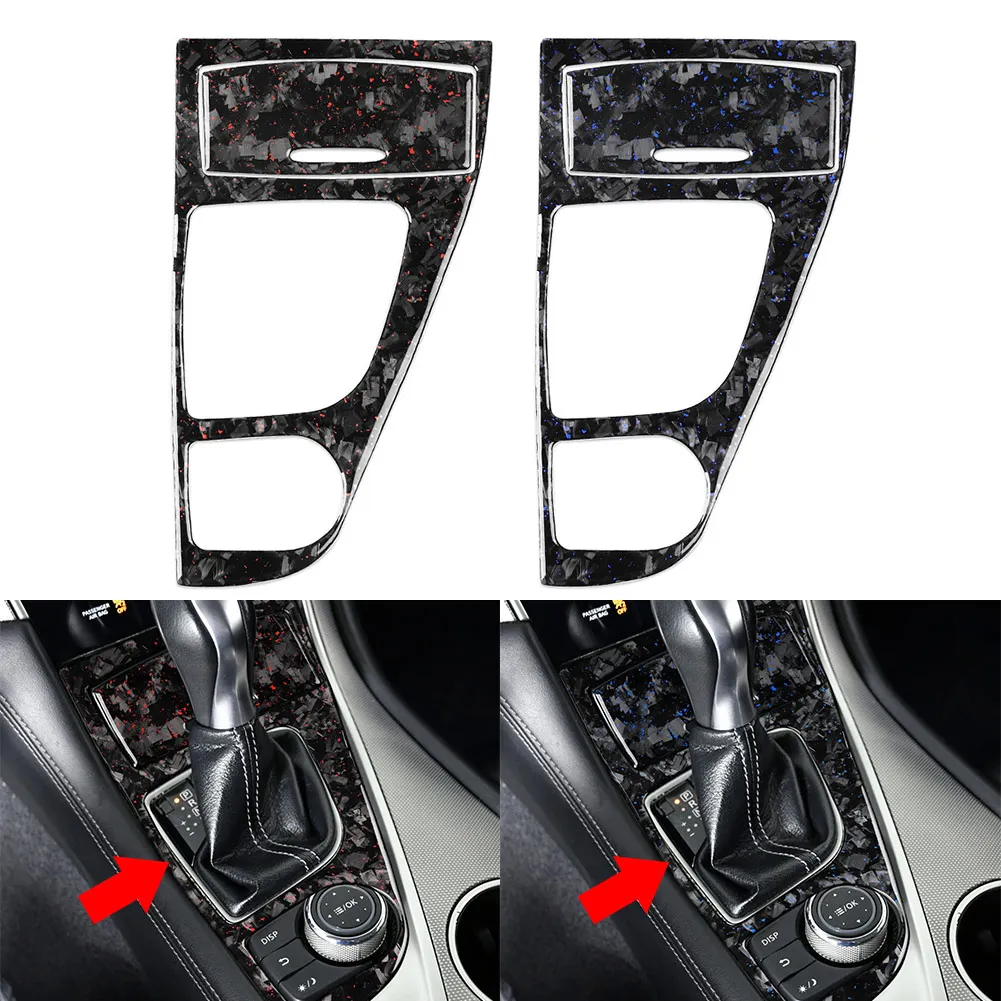 2Pcs LHD Car Interior Console Gear Shift Panel Cover Trim Carbon Fiber Pattern 2Pcs For Infiniti Q50 2014-2024 For Q60 2017-2024
