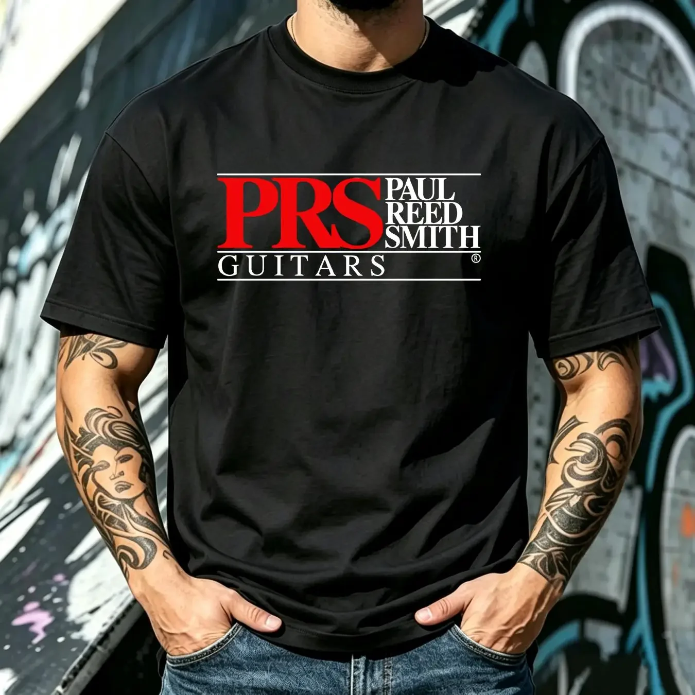 washed T Shirt New Paul Reed Smith Guitars Logo Men's Black Usa S to 5XL vintage Washed Soft Casual homme Stylish