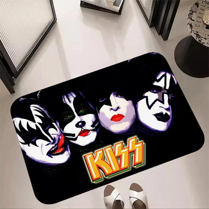 Living Room Rugs Foot Carpets Entrance Doormat Kawaii KISS Rug Floor Mats Bath Carpet Anti Slip Mat Home Kitchen Hallway Decors