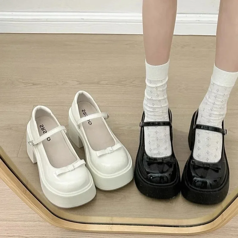 

Y2K Lolita Shoes Sponge Cake Shoes Kawaii Girl Dopamine Disease Love Band Aid Round Head Strap Cosplay Sweet Sponge Cake Shoes